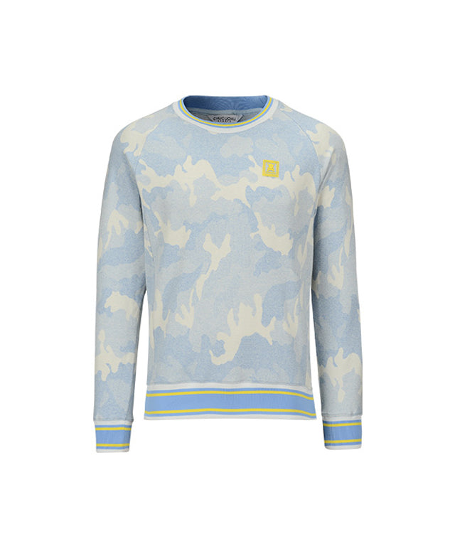CHUCUCHU Men's Candy Camo Crew Neck - Sky Blue