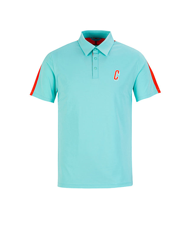 CHUCUCHU Men's Color Matching Point Collar T-shirt Mint