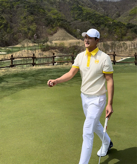 CHUCUCHU Men's Superior Polo T-shirt - Lemon Yellow