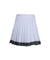 CHUCUCHU Mesh Two-Tone Pleated Skirt - White