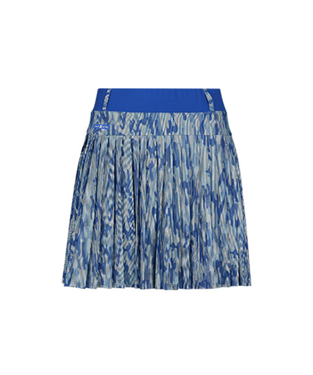 CHUCUCHU Women's New Pleated Skirt Camo - Blue