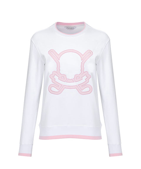 CHUCUCHU Pastel Skull Line Top - White