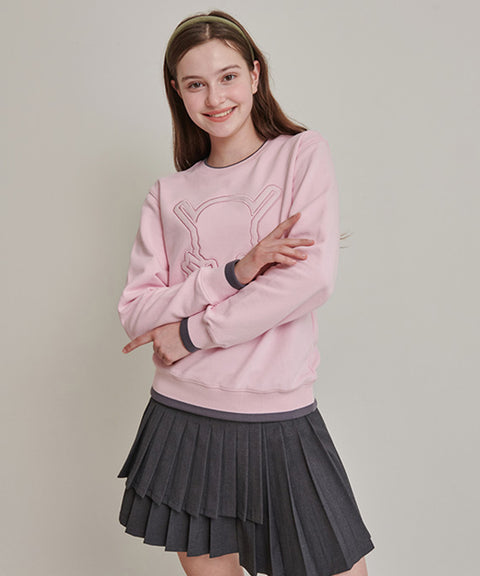 CHUCUCHU Pastel Skull Line Top - Pink