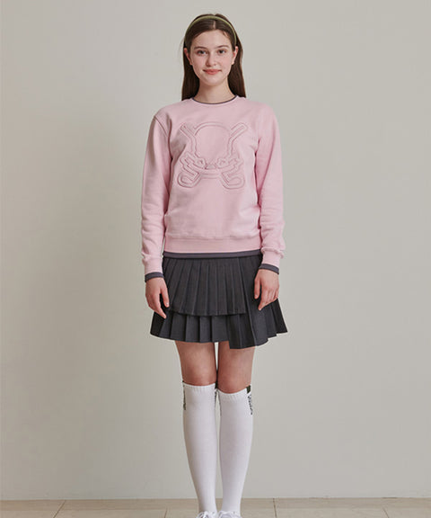 CHUCUCHU Pastel Skull Line Top - Pink