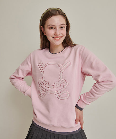 CHUCUCHU Pastel Skull Line Top - Pink