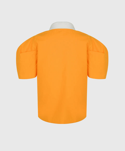 KANDINI Polo Shirts with Balloon Puff sleeves - Orange