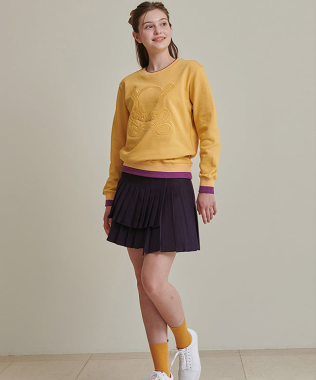 CHUCUCHU Double Pleated Skirt - Purple