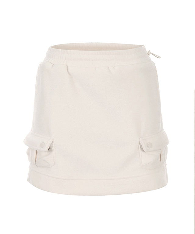 MYCL Soft-Fleece Banded Skirt - Ivory