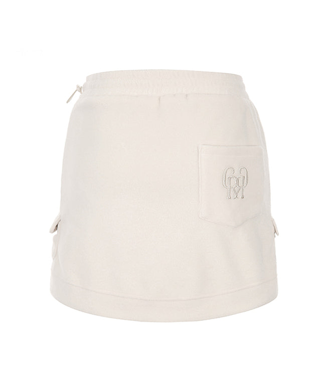 MYCL Soft-Fleece Banded Skirt - Ivory