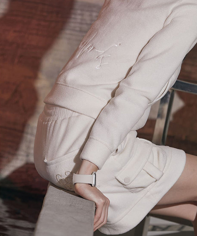 MYCL Soft-Fleece Banded Skirt - Ivory