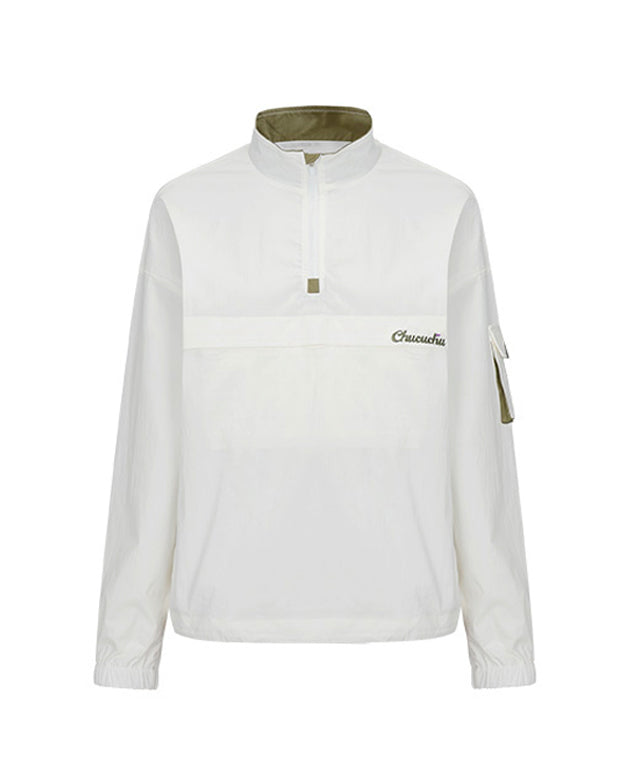 CHUCUCHU Solid Anorak Jumper - White