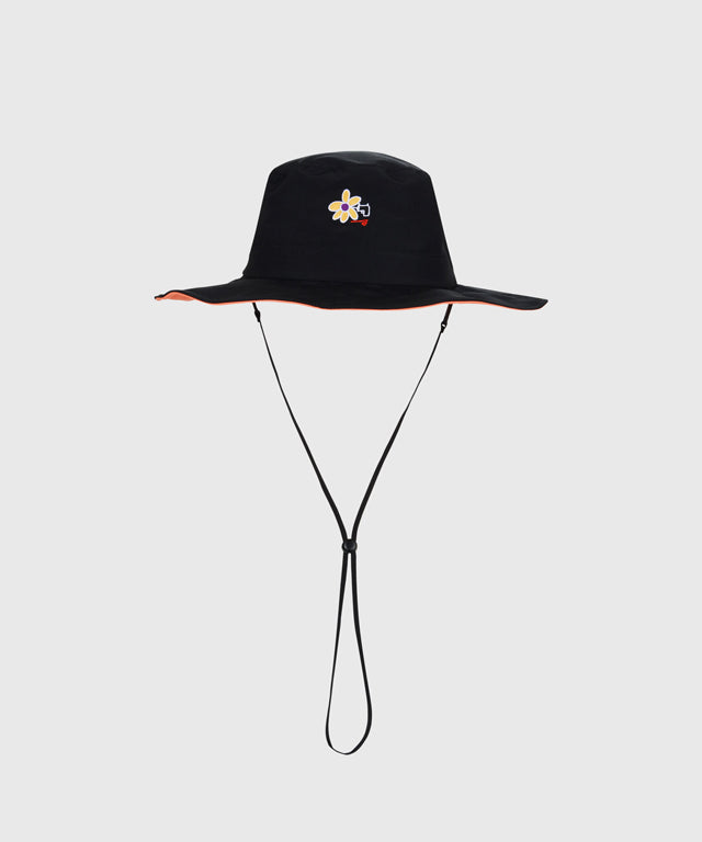 KANDINI String Wide Bucket Hat - Black