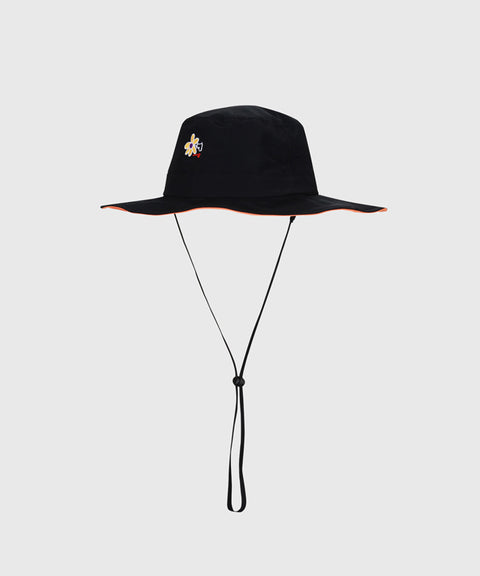 KANDINI String Wide Bucket Hat - Black