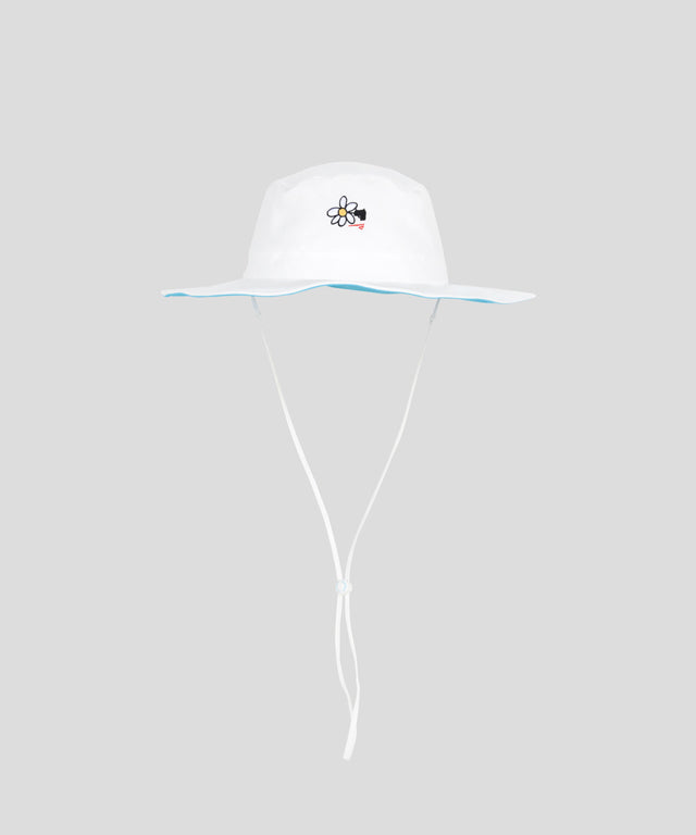 KANDINI String Wide Bucket Hat - White