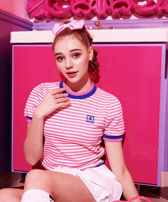 CHUCUCHU Striped Top - Pink