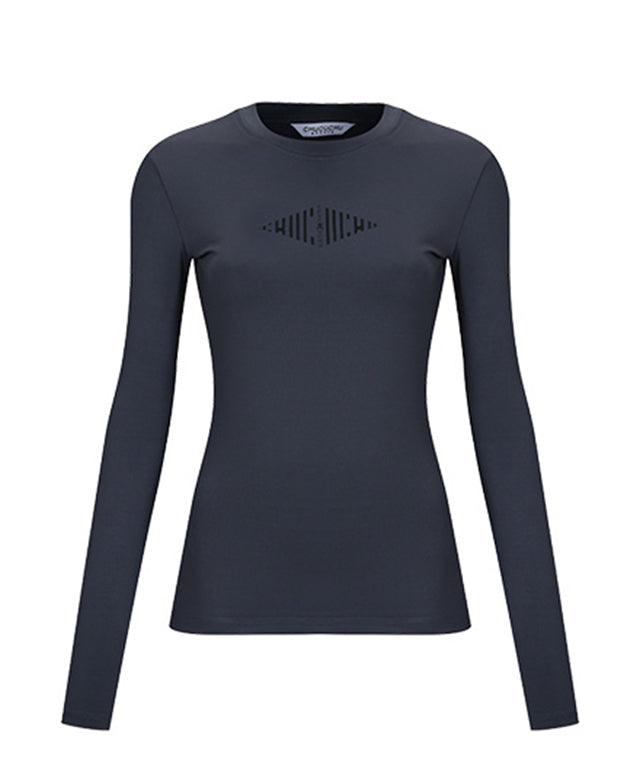 CHUCUCHU Women's Tattoo Basic Crew Neck - Charcoal