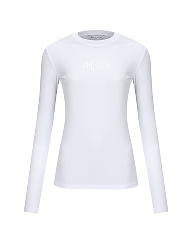 CHUCUCHU Women's Tattoo Basic Crew Neck - White