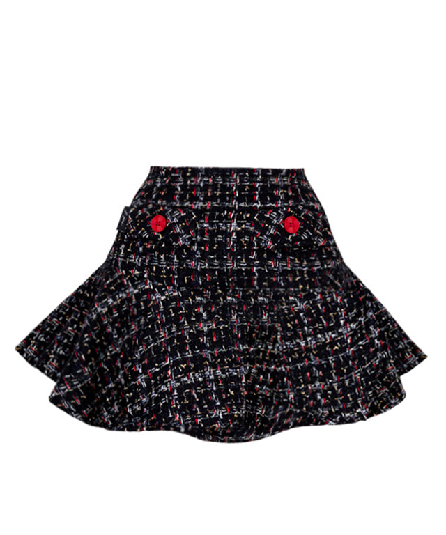 J.Jane Tweed Flower Skirt (Black)