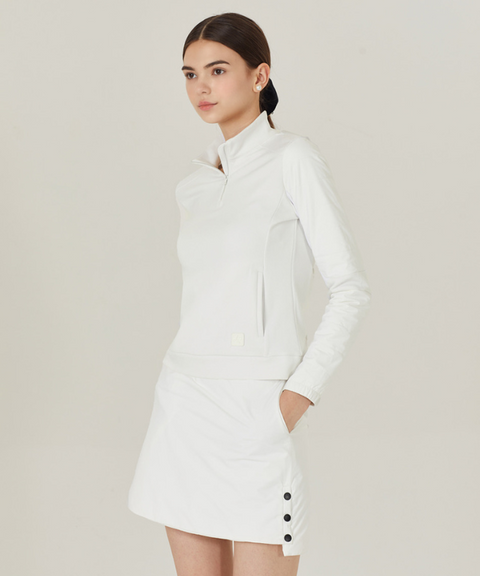 Haley Golf Wear Women's Half Zip Up Long Sleeve T-shirt White