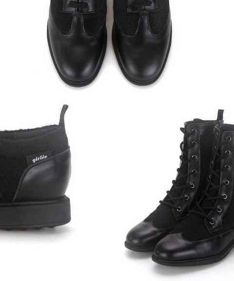 Giclee Warmer Ankle Boots Spikeless Golf Shoes - Black