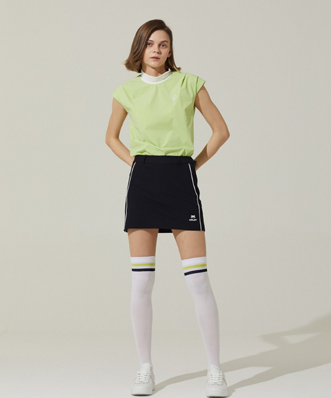 Haley Golf Wear Women's Line Color Matching Skirt Black