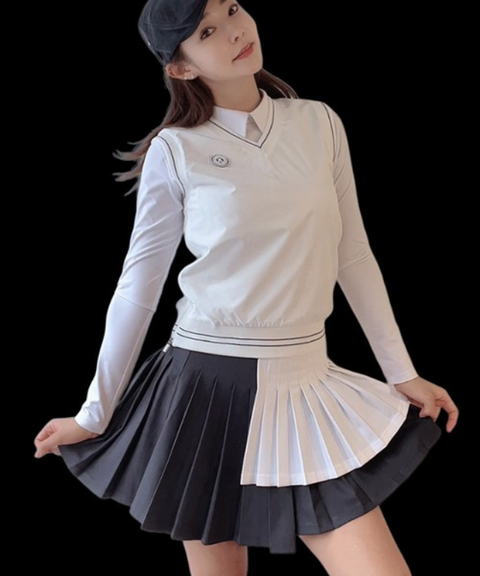 CHUCUCHU Two-Color Double Skirt