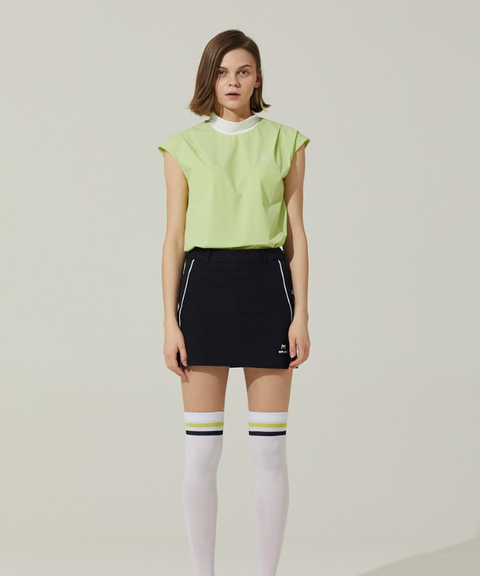 Haley Golf Wear Women's Line Color Matching Skirt Black