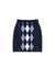 20th Hole Viscose Argyle Women's Knit Banding Skirt - Navy