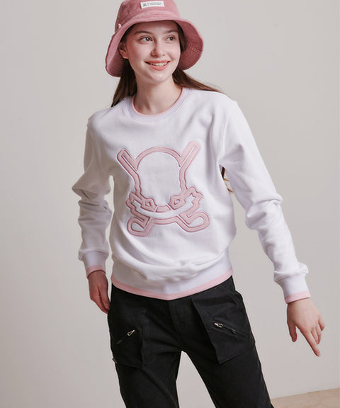 CHUCUCHU Pastel Skull Line Top - White