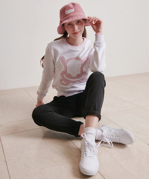 CHUCUCHU Pastel Skull Line Top - White