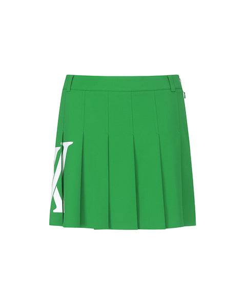 ANEW Golf: Women Big Logo Pleats Middle Long Skirt - Green