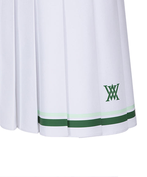 ANEW Golf: Women Logo Band Pleats Skirt - White