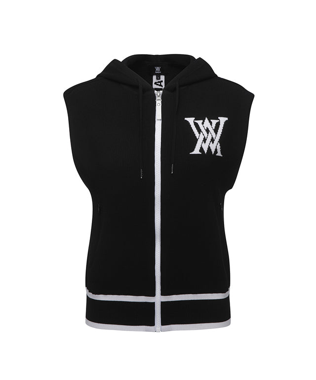 ANEW Golf: Women Logo Point Hoodie Vest - Black