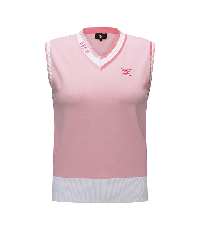 ANEW Golf: Women V-Neck Sweater Vest - Light Pink