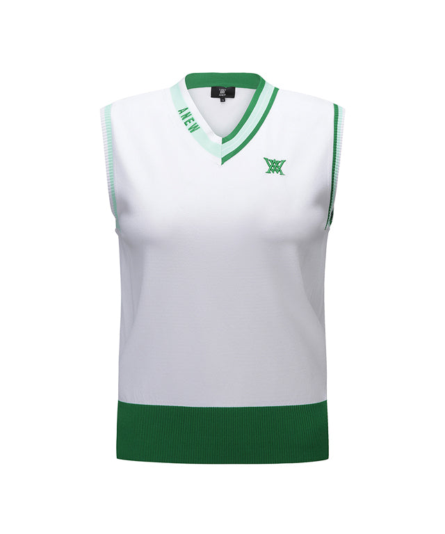 [Warehouse Sale] ANEW Golf: Women V-Neck Sweater Vest - White