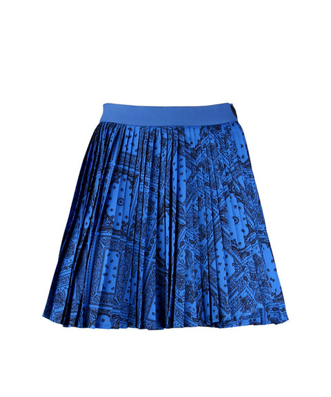 HENRY STUART Women's Layered Pleated Skirt - Blue Paisley