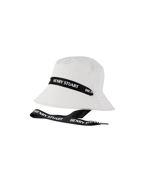 HENRY STUART Women's String Bucket Hat - White
