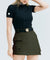 HENRY STUART Women's Wrap Skirt Shorts Khaki