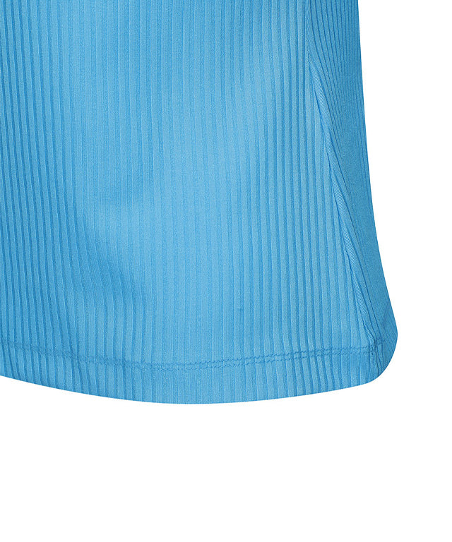 ANEW Golf: Women's Zipper Point Ribbed Long T-Shirt - Light Blue