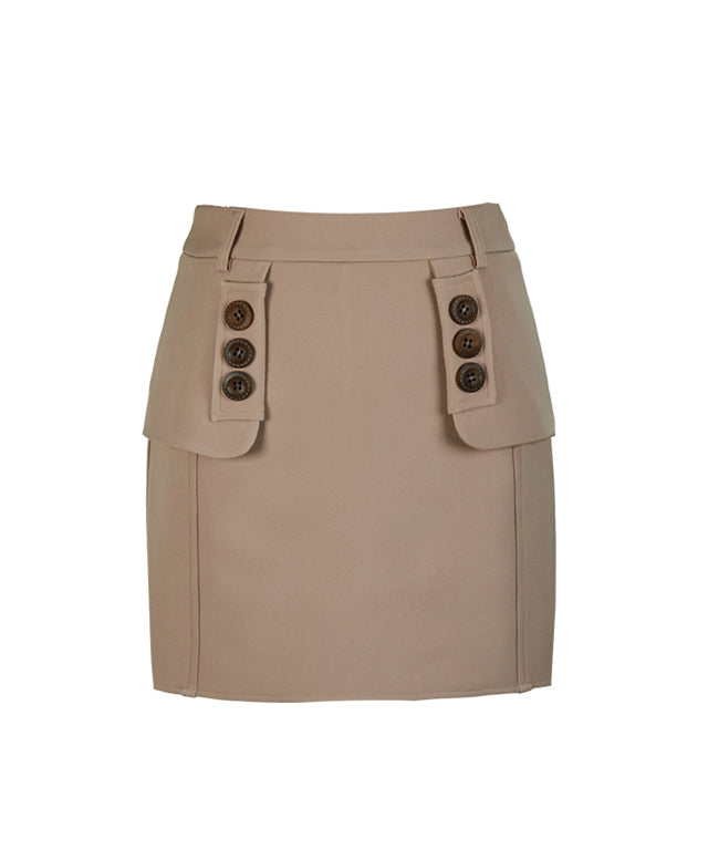 J.Jane Flap H-line Skirt (Beige)