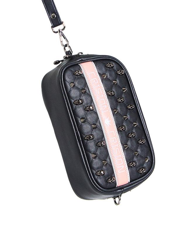 Verabone Collection Two Zipper Pouch Bag - Black / Pink