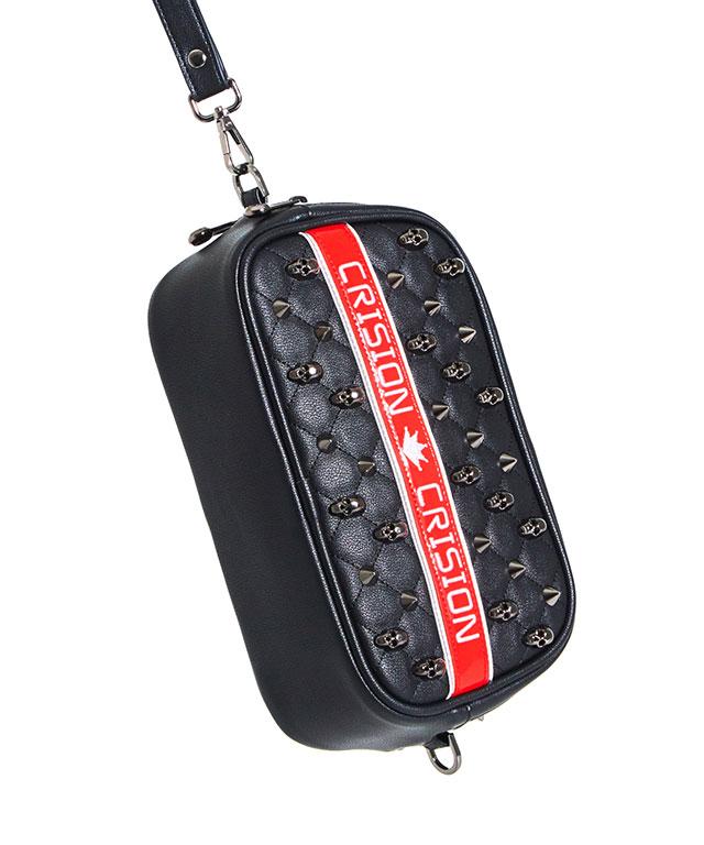 Verabone Collection Two Zipper Pouch Bag - Black / Red