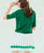 BENECIA 12 Color Matching Pleats Skirt - White Green