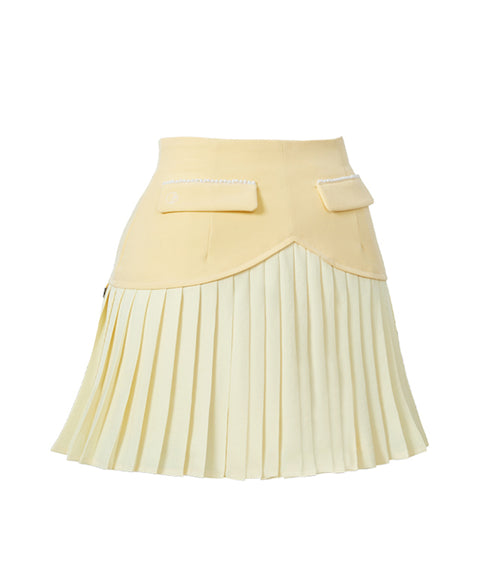 J.Jane Heart Shape Pleats Skirt (Yellow)