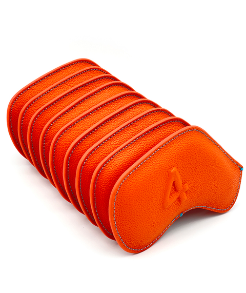 Baron Signature Iron Headcover made by Finest Calf Leather - Orange