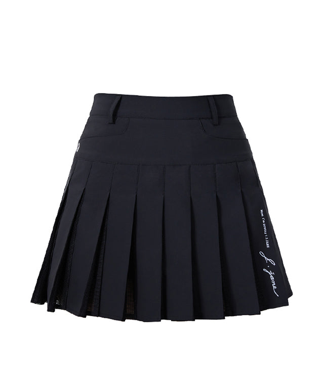 J.Jane Mesh Point Tennis Skirt (Black)