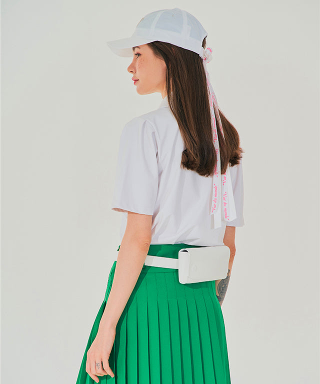 BENECIA 12 Logo Wide Magnet Hip Sack - White
