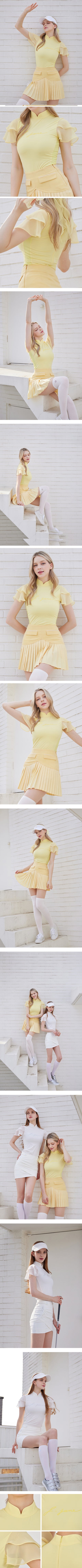 J.Jane Chiffon Sleeve Highneck T-Shirt - Lemon