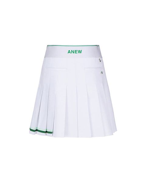 ANEW Golf: Women Logo Band Pleats Skirt - White