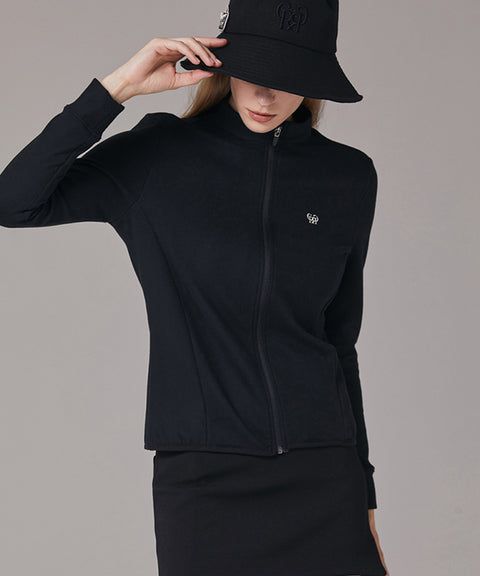 MYCL Slim Zip-Up Sweatshirt - Black